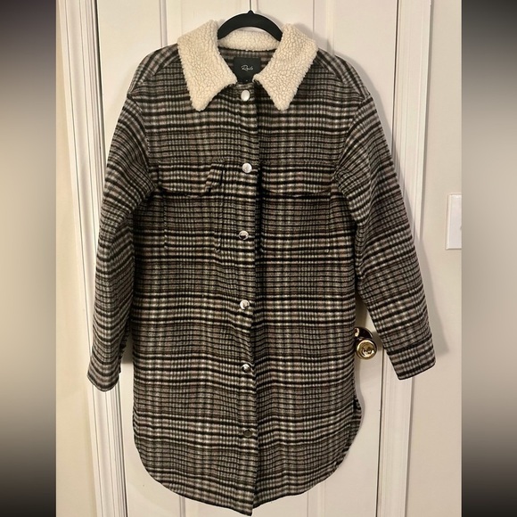 Rails Black and White Plaid Shacket with Oversized Fit - Picture 1 of 5